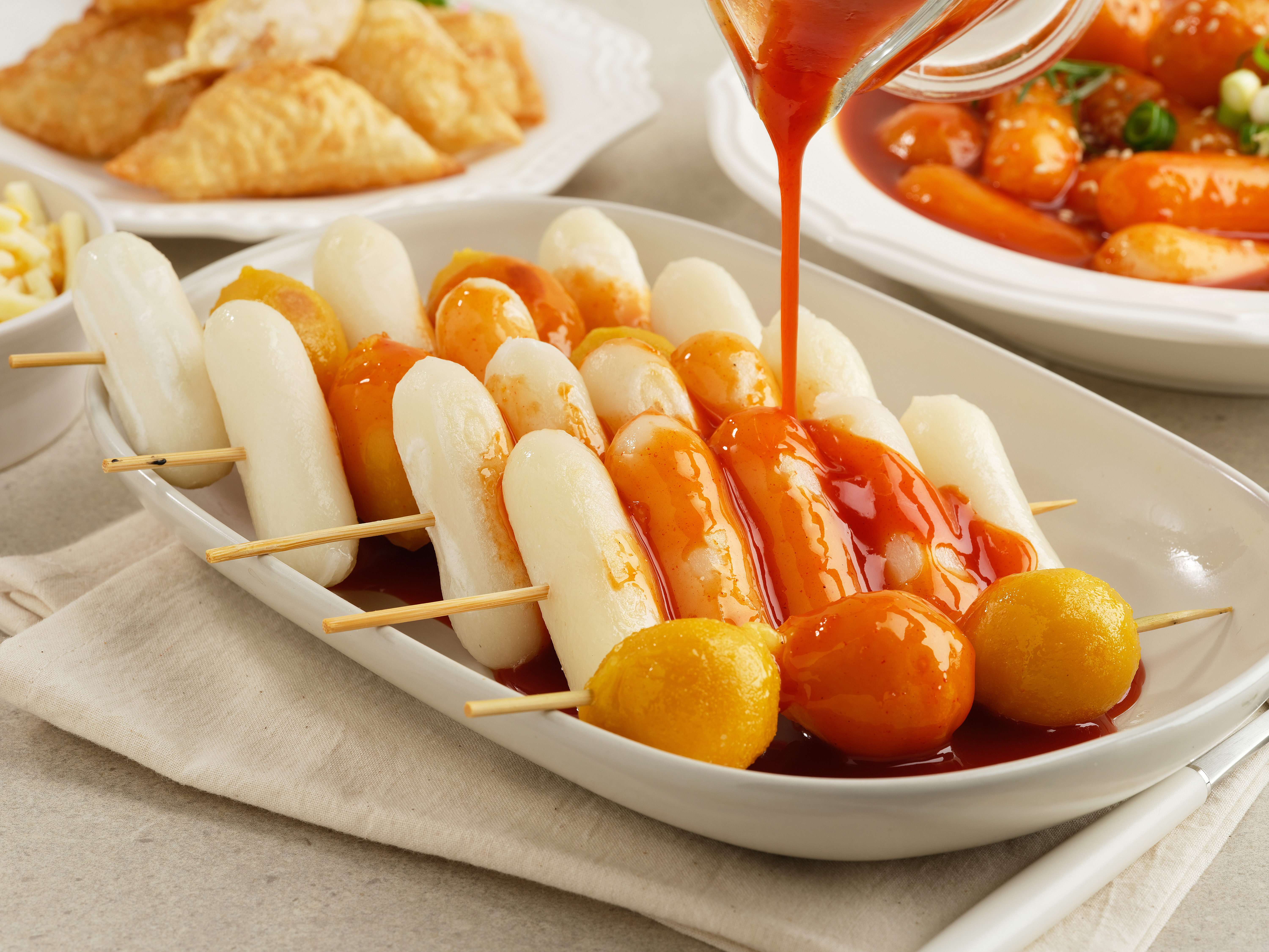 낭만부부 치즈 떡볶이 밀키트 2인분(500g) 옛날 국물 가래떡 세트 떡복기 재료 : 낭만부부