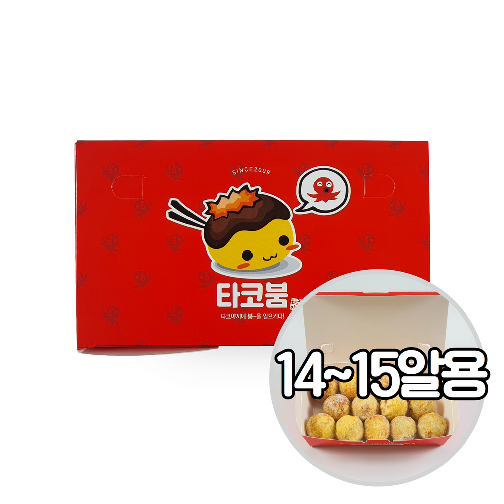 타코붐 종이도시락 중(M/50장) 타코야끼 14알용 포장용기 박스 : 맛붐