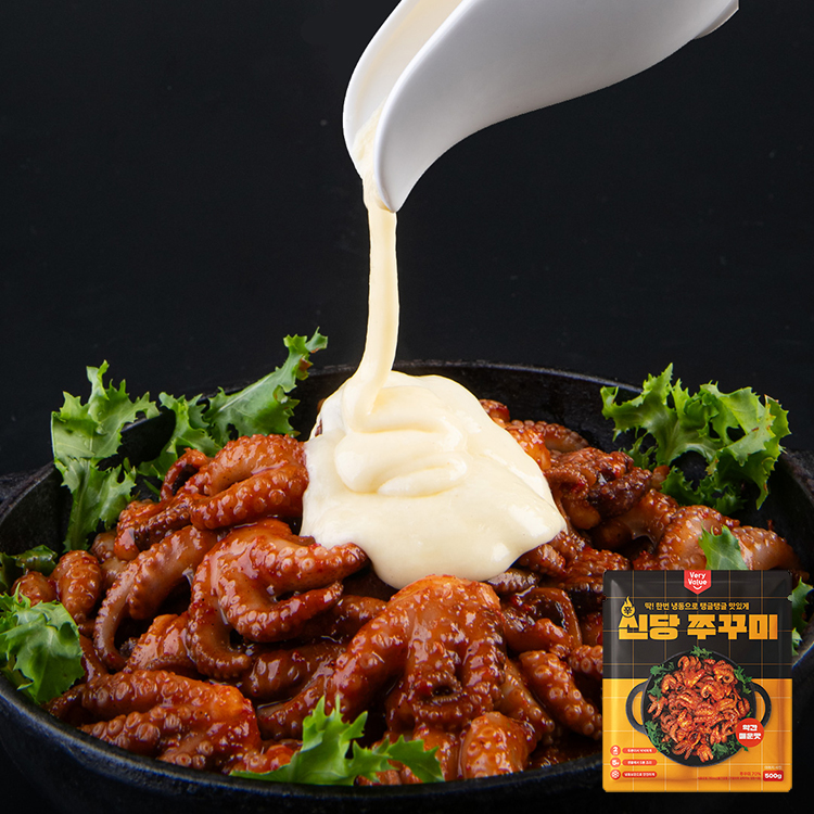신당쭈꾸미 약간매운맛 500gx2팩 양념 주꾸미볶음 캠핑요리 음식 냉동밀키트 : 씨에이치엔