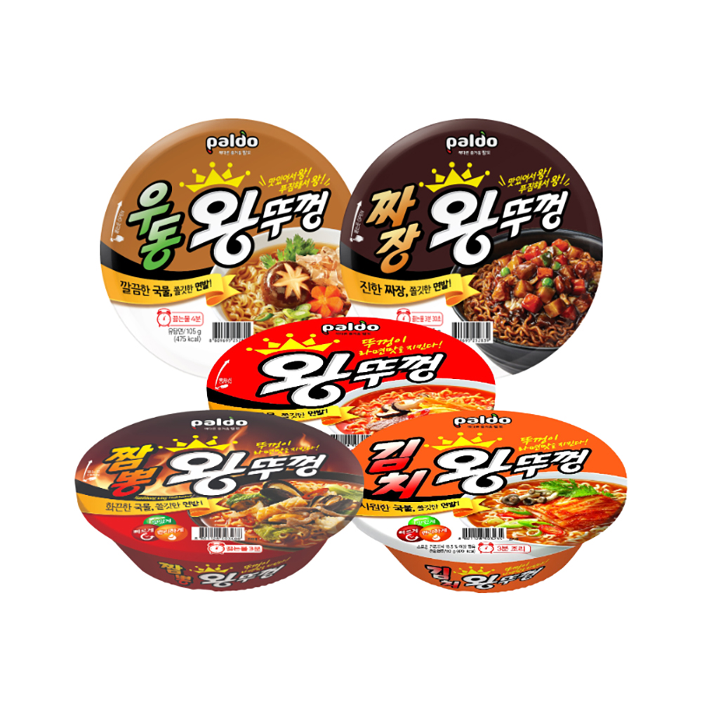 팔도 왕뚜껑 오리지널4 김치4 짬뽕4 짜장3 우동3 110g 18개 : 정미네마켓