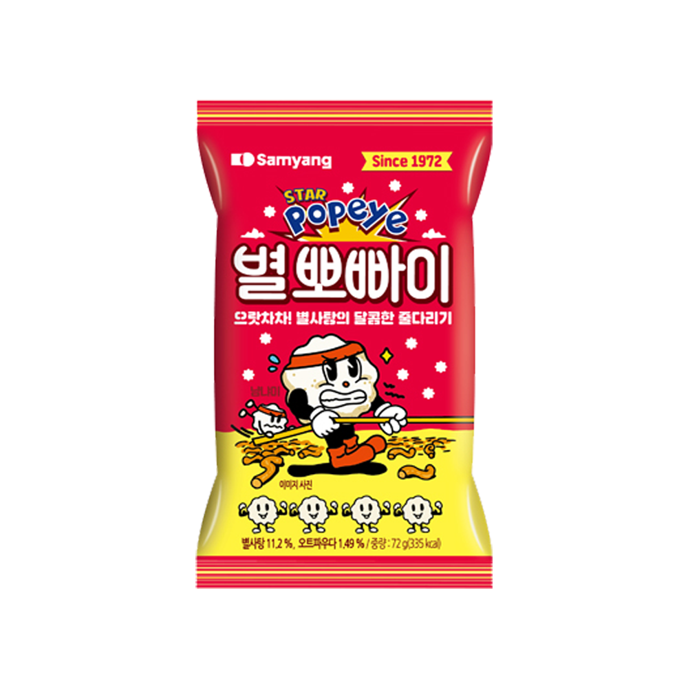 별뽀빠이 라면스낵 봉지과자 72g  x 1개 : 트렌디푸드샵