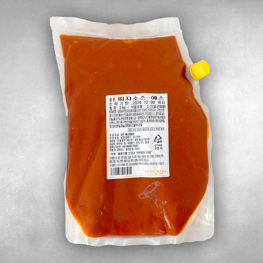 동방 피자소스 에스 3kg 4팩 1box 냉장 피자만들기 업소용 대용량 : A-table