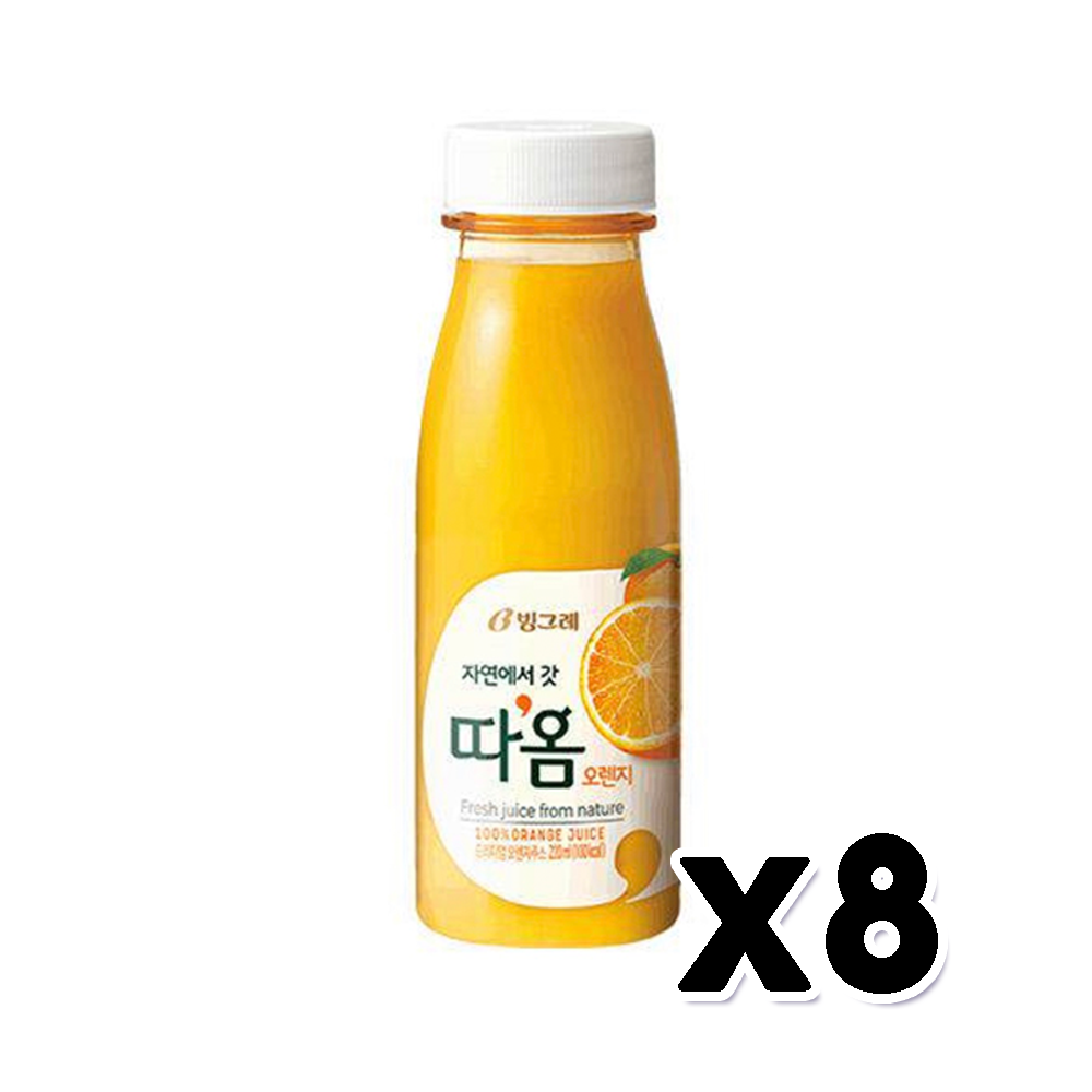 따옴 오렌지주스 페트음료 235ml x 8개입 : 트렌디푸드샵