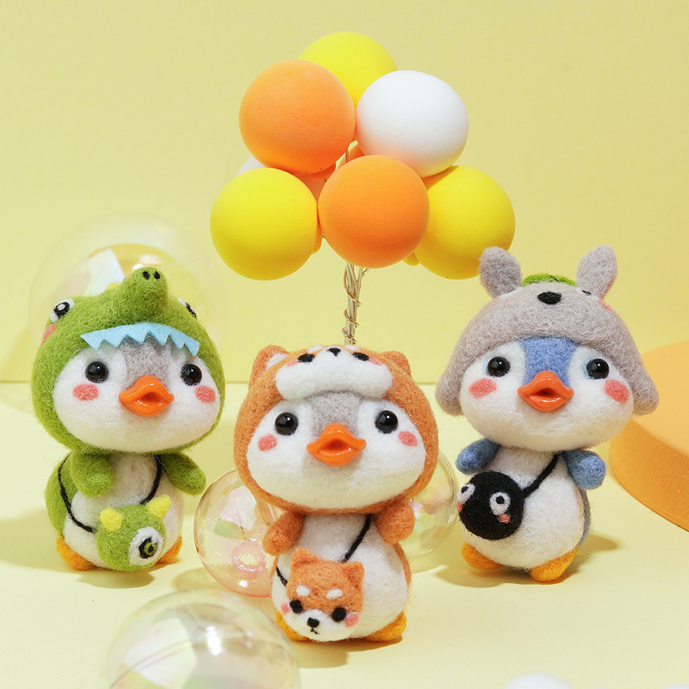 양모펠트 니들펠트 DIY 인형 만들기 세트 101 레드딸기 시바 : 라임나무