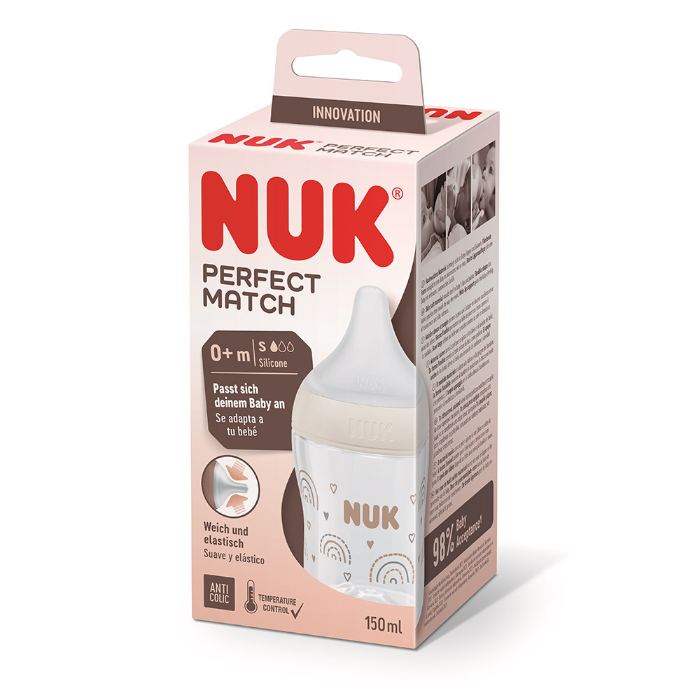 누크 퍼펙트매치 젖병 150ml (S젖꼭지포함) : NUK