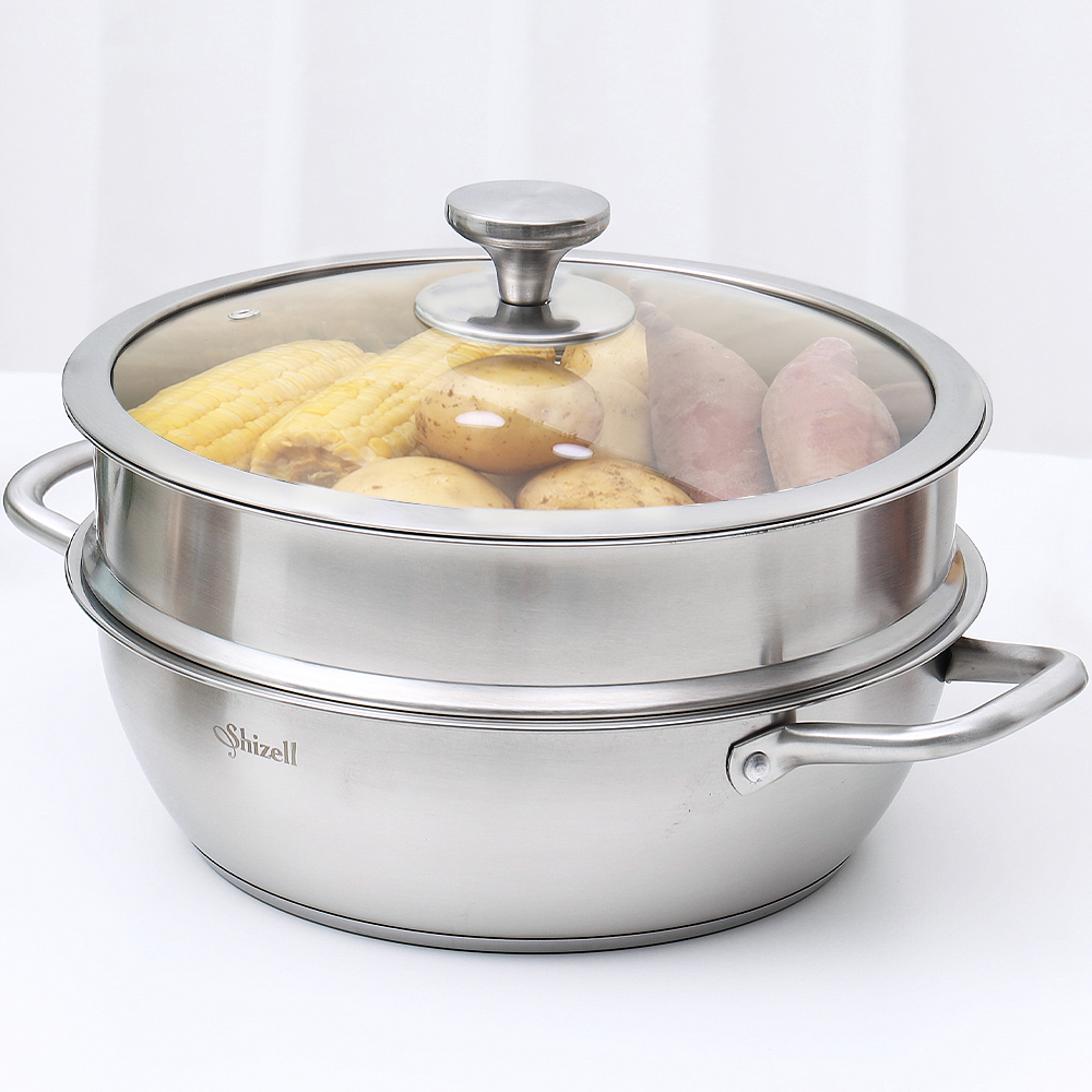 IH 인덕션 2단찜냄비 스텐냄비 찜솥 찜기 30cm : 리빙스토리