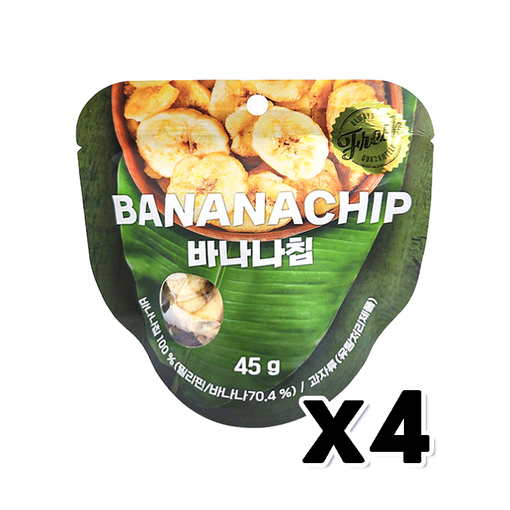 해맑음 바나나칩 견과류 45g x 4개 : 트렌디푸드샵