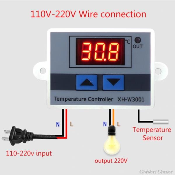 디지털 컨트롤러 W3001 110V-220V 온도 조절기 스위치 LED 디스플레이 M06 21, 드랍시핑 : 글로벌정민상사