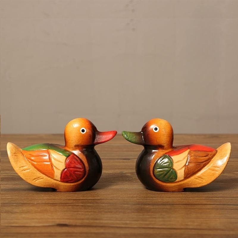 원앙오리 모형 목각인형 한국 전통 결혼식 백년해로 결혼선물 한쌍 : 클릭스마켓