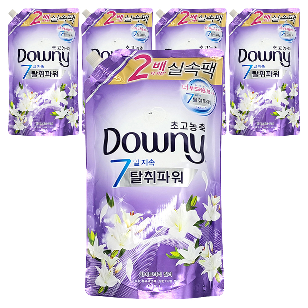 다우니 초고농축 섬유유연제 화이트릴리 리필 1.6L 5개 : 잇츠얼히얼