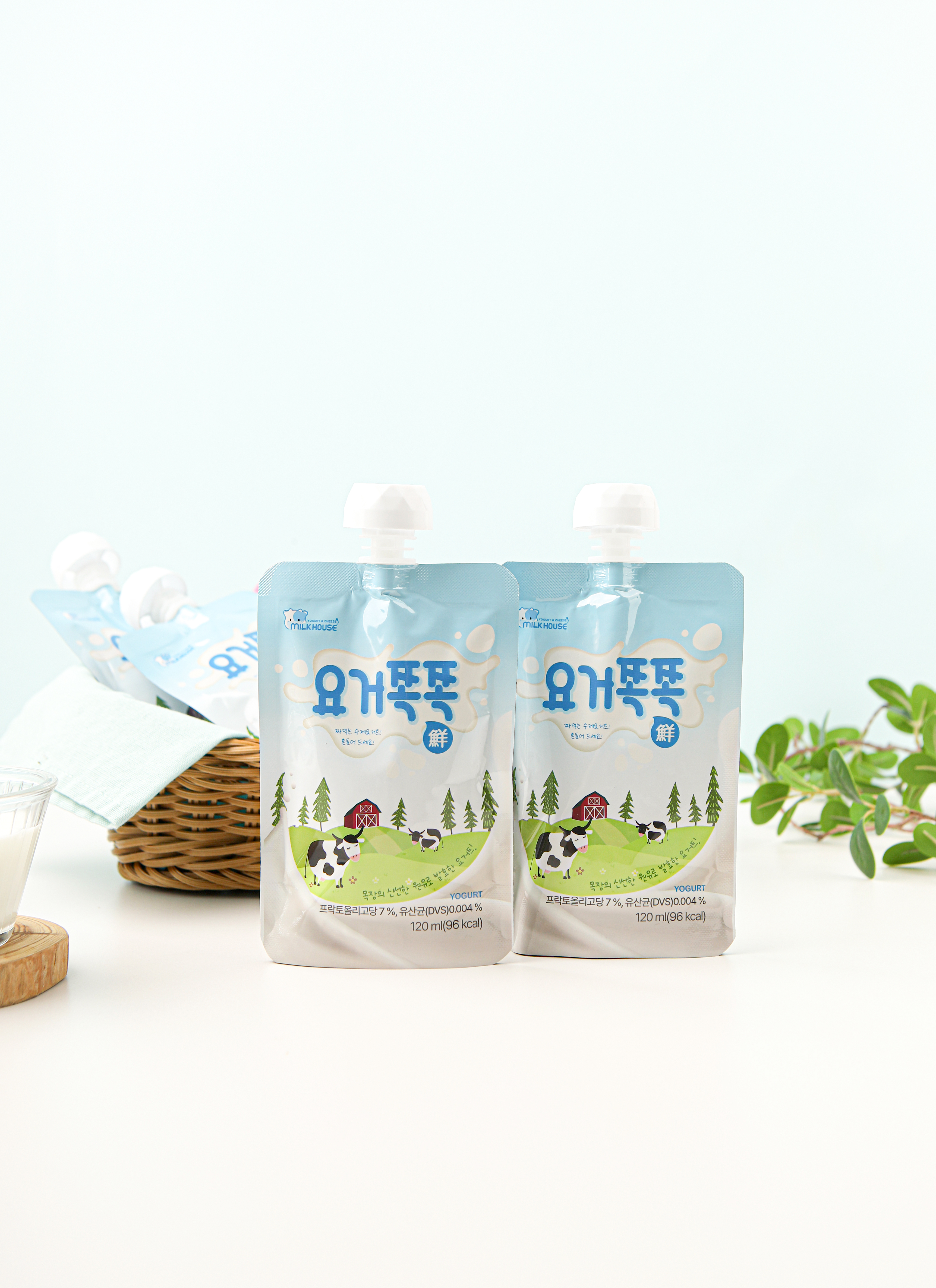 (10개 묶음) 밀크하우스경산 요거쪽쪽 수제 아기요거트 플레인 목장 파우치요거트 간식 : 밀크하우스경산