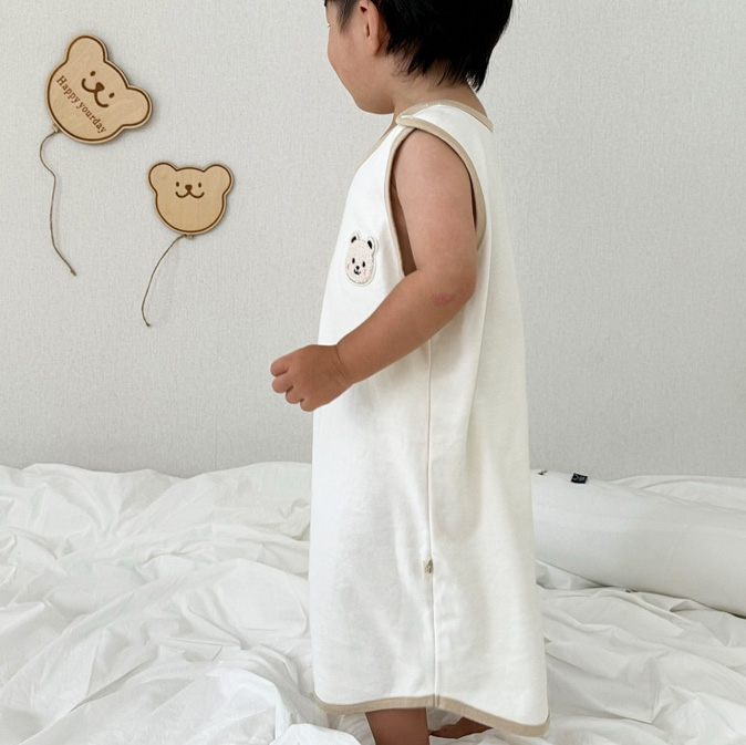 쭈니네 아기 수면조끼 국산 오가닉 누빔 삼중 아이보리 쭈곰 S : 쭈니네 : 쭈니네스토리