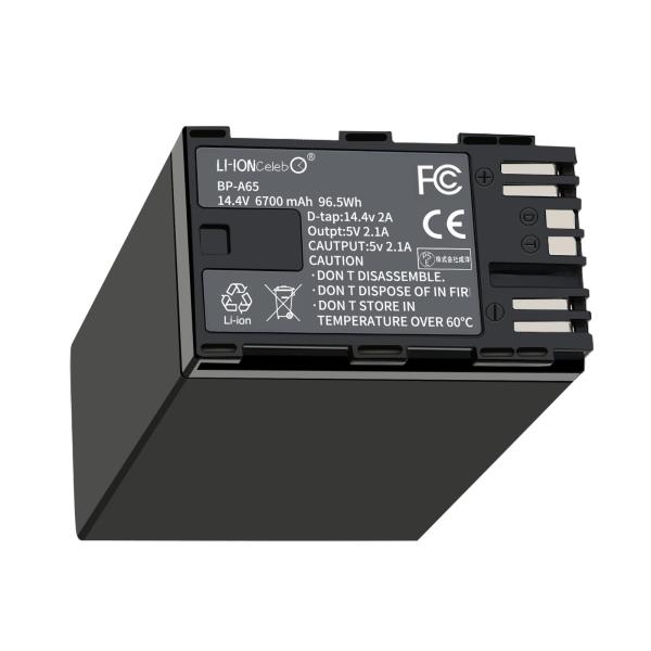【Li-ion Celeb】 Canon BP-A65 고성능 대응 EOSC200 C300MK2 카메라 전지 【14.4V 6700mAh】 대용량 교환 배터리 【PSE 인정】... 