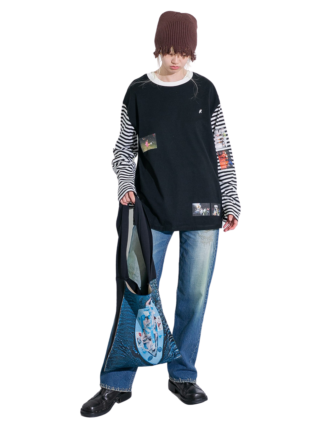 퍼버즈 x 로지 마크스 롱 티셔츠 Perverze x Rosie Marks - Long Tee / 2colors : FOND