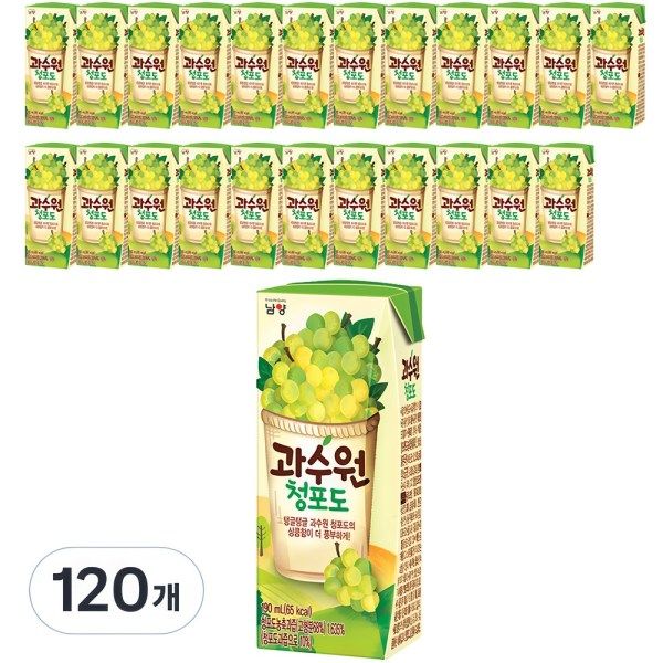 과수원 주스 과즙 음료 청포도 190ml 120개 418047 : 김리다매