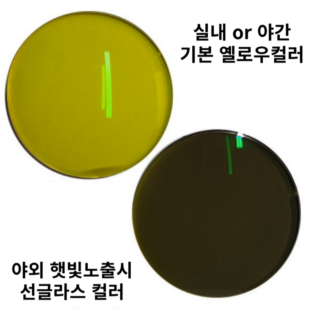 드라이브 변색렌즈 빛번짐 주 야간 운전 안경 눈부심 야맹증 밤운전 청광차단 선글라스 : 글라스렌