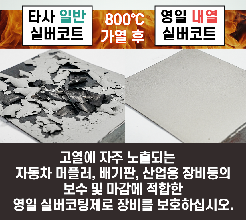 영일 내열 실버코팅 800도 머플러 도색 흡기배통 부식방지 아연도금 스프레이 420ml : 윤샾