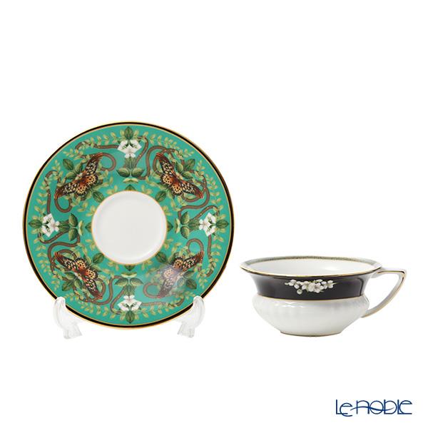[일본정품수입]【포인트 10 배】 웨지 우드 (Wedgwood) 원더 라스트 에메랄드 포레스트 티 컵 &amp; 접시 결혼 축하 내 선물 세련된 귀여운... 