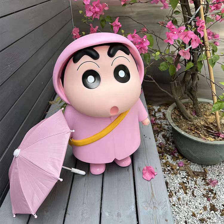 짱구 대형 피규어 크레용신짱 우산쓴 우비짱구 42cm : V스마일V스토리