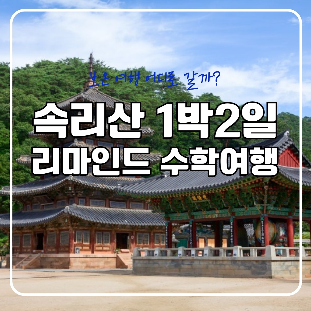 [보은충북]속리산으로 떠나는 리마인드 수학여행 : 대추골주민여행사