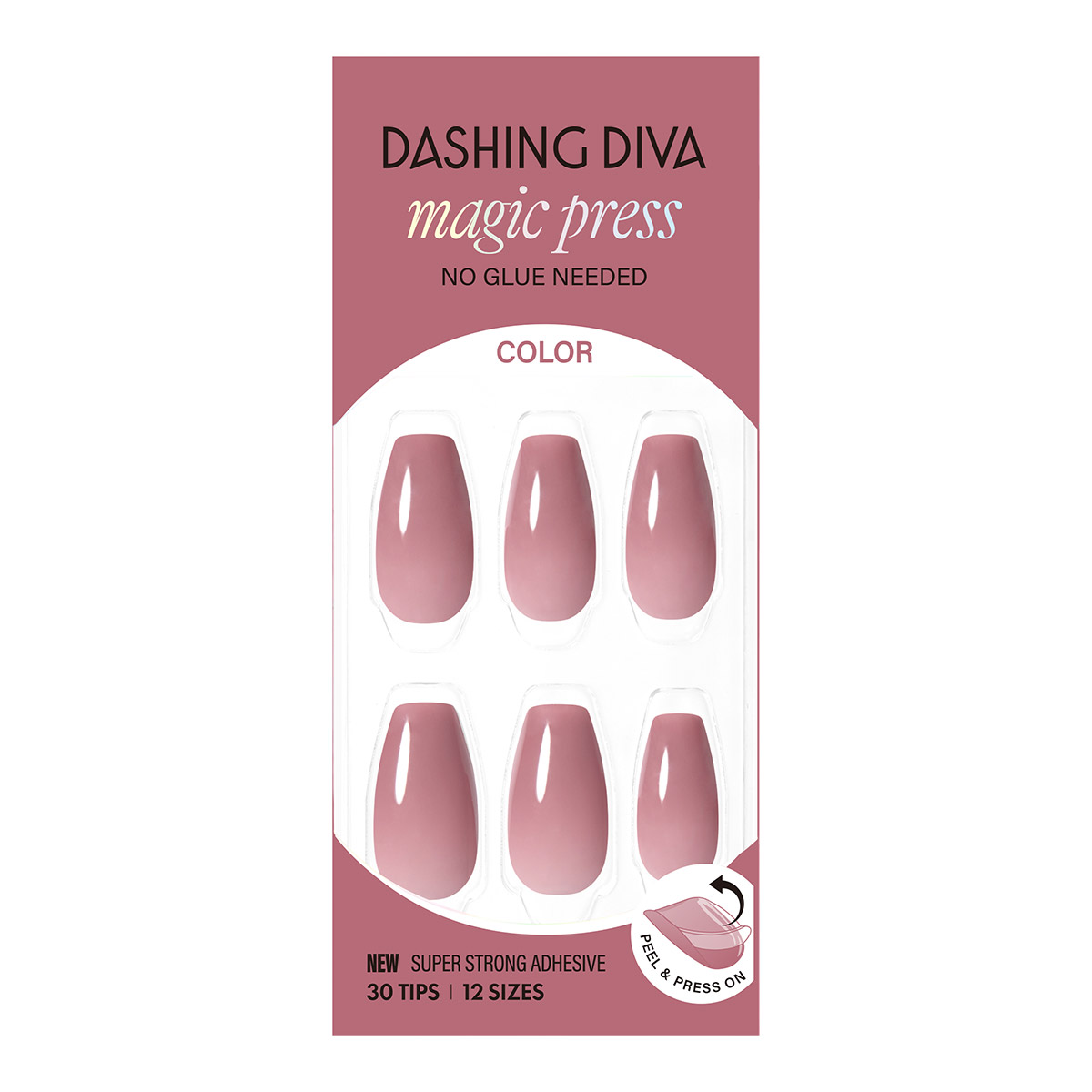 데싱디바 매직프레스 핑크 루즈 (코핀) 네일팁 : DASHING DIVA
