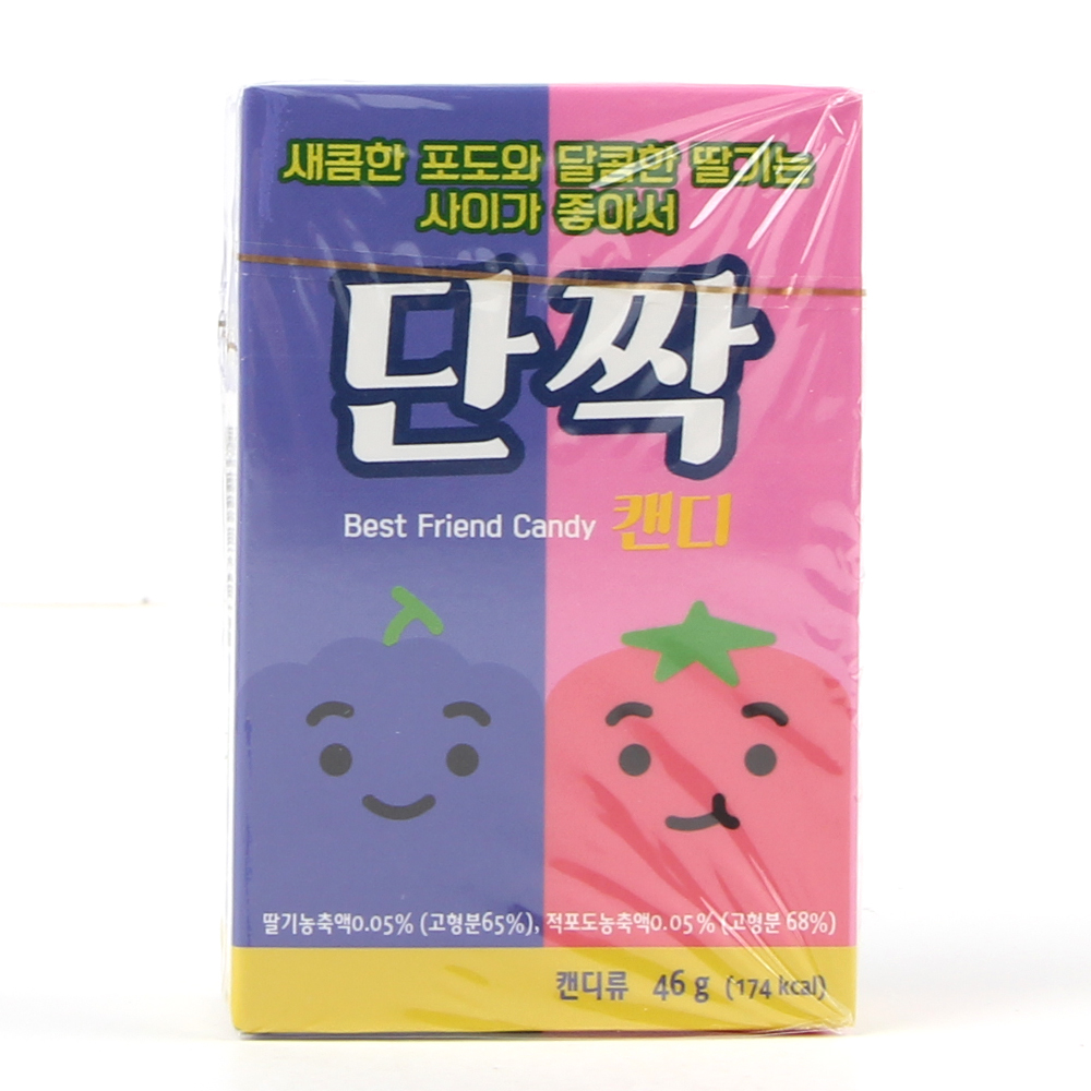 단짝 캔디 달콤상콤한 추억의간식 포도맛 딸기맛 사탕 : 반값문방구