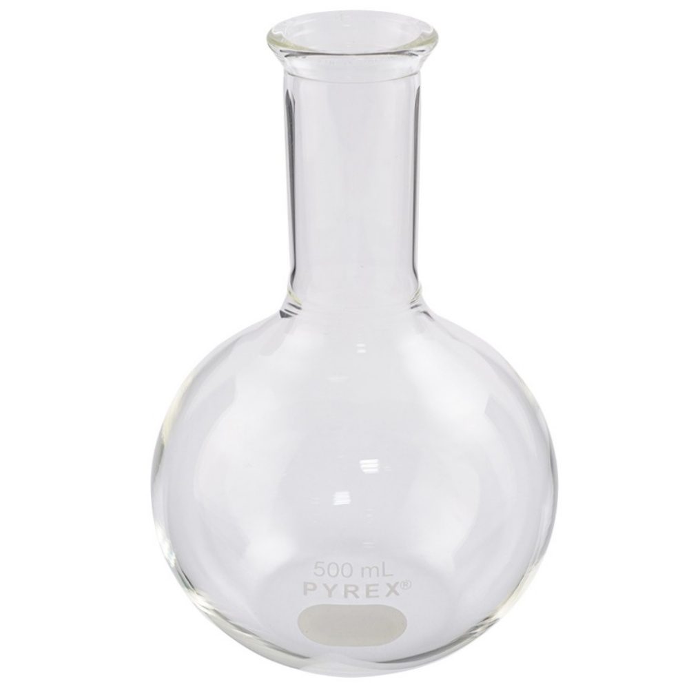 둥근 평저 플라스크 봉규산유리 재질 용량 500ml 4060-500 : 비전랩사이언스