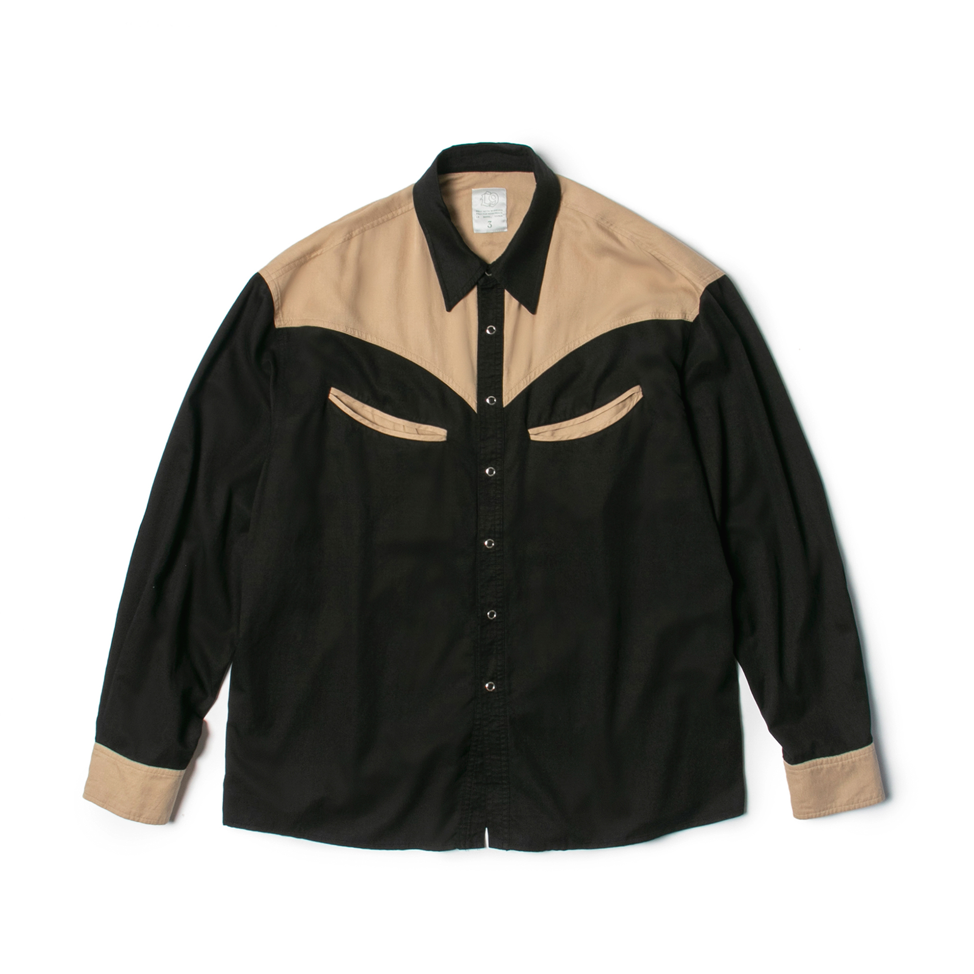 엘나인 L9 BEIGE BLACK RAYON WESTERN SHIRT SIGNATURE YORK : 네스트 스토어