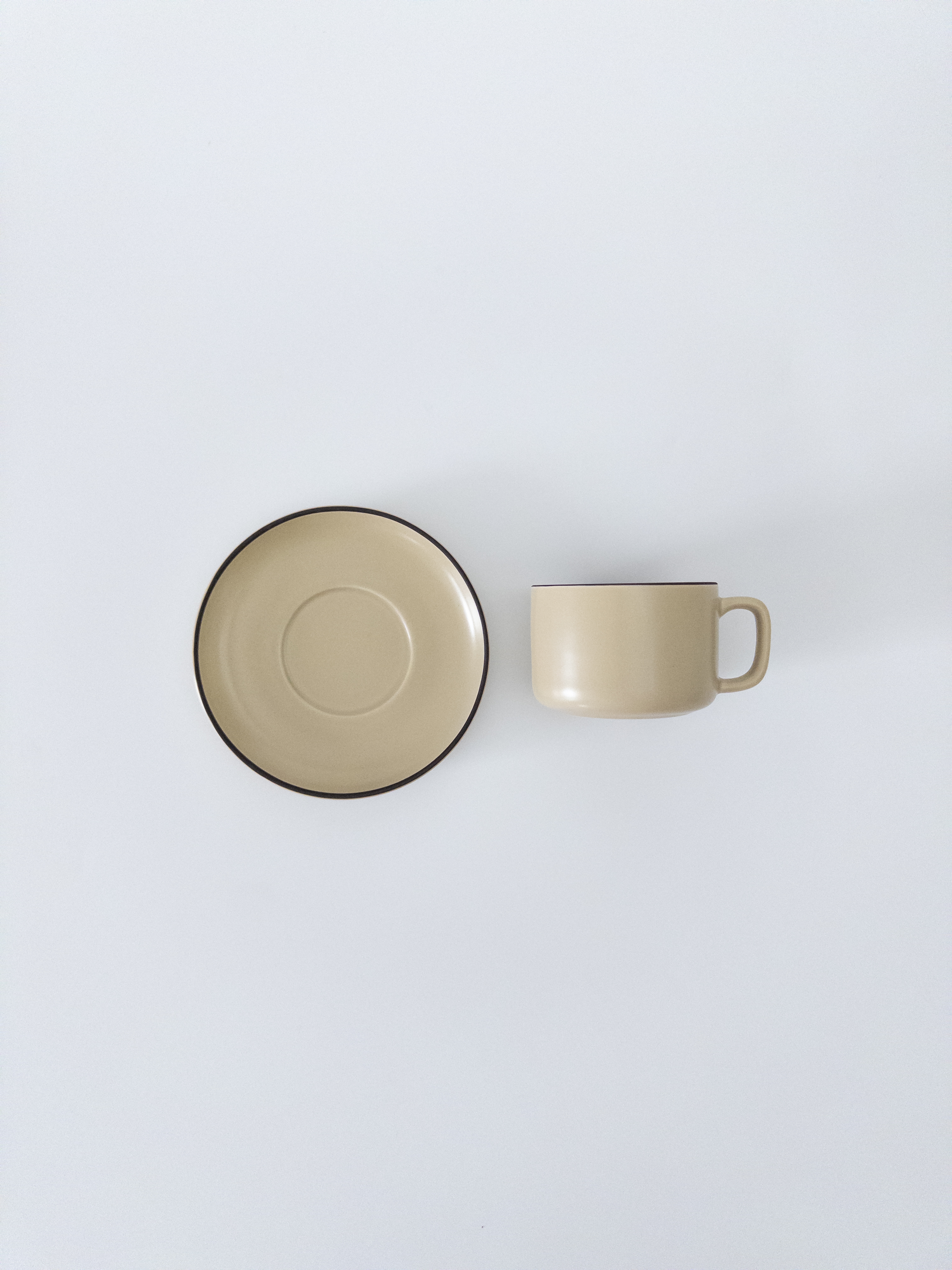 Brown rim coffee mug / 브라운 림 커피잔 / 커피잔세트 도자기찻잔 : 쿠에 CUE