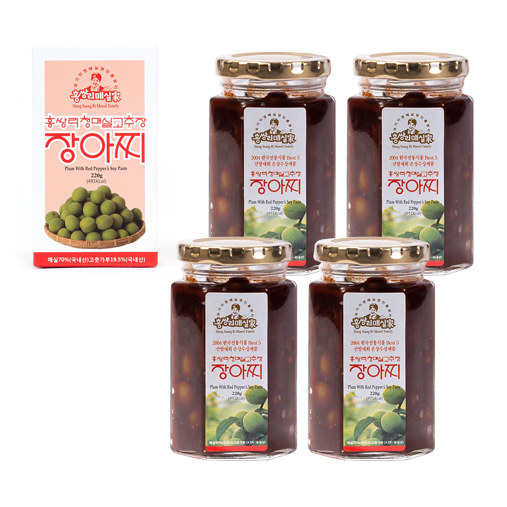 홍쌍리 매화마을 매실 고추장장아찌 220g x 4개 반찬 : 바인하우스