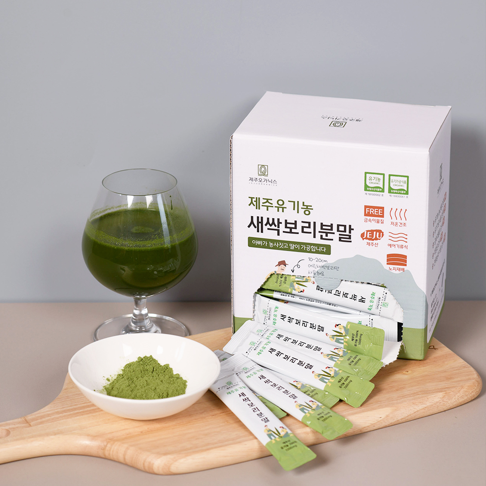 제주 오가닉스 유기농 새싹보리 분말 스틱 50포 : 제주오가닉스