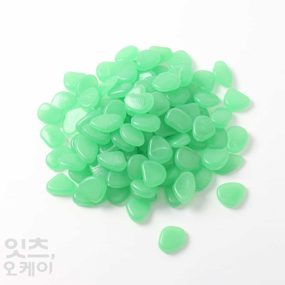 Itsok 데코 야광자갈 200p세트 그린 정원 야광 자갈 데코용 : 잇츠OK