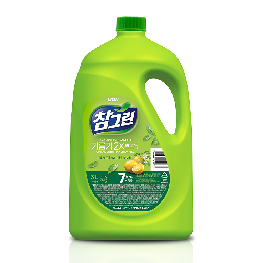 라이온코리아 참그린 녹차뽀드득 주방세제 3L : 둘레푸드