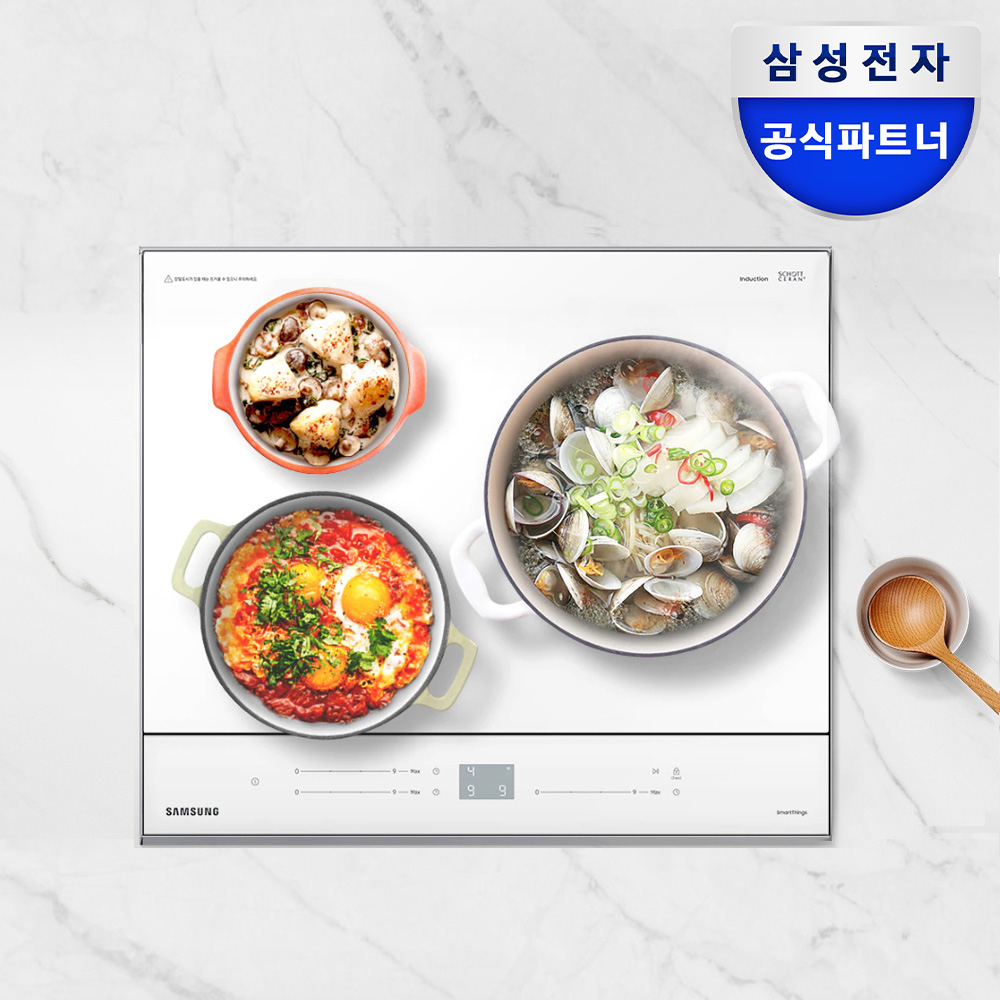 삼성 비스포크 인덕션 전기레인지 NZ63CB6506XW 3구 빌트인 글램화이트 : 삼성공식파트너 문성전자