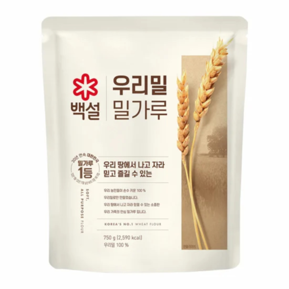 백설 우리밀 밀가루 750g 5개 : 루미뇽