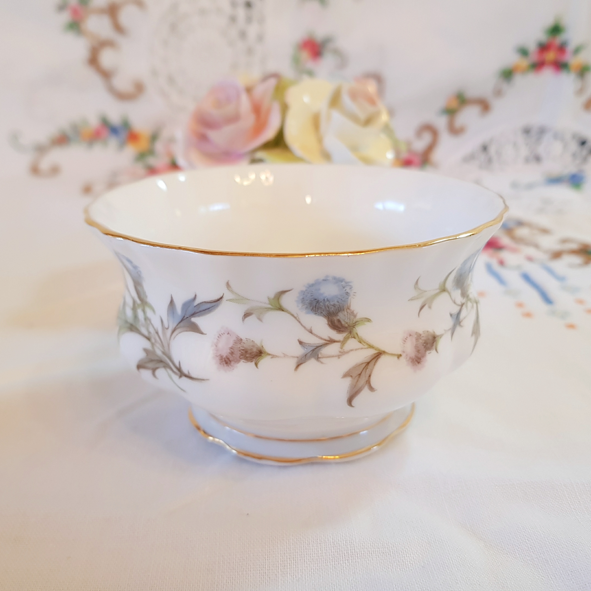 [A급] 영국 로얄알버트 브리가든 빈티지 슈가볼 & 크리머 /  Brigadoon, Royal Albert England : 엘리스엔틱