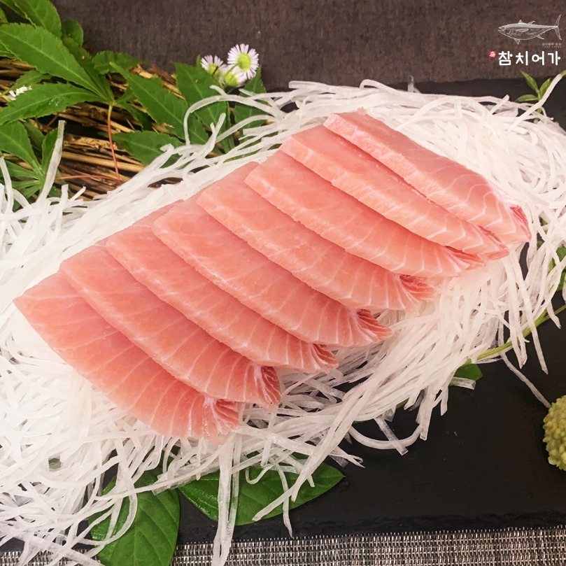 참치어가 손질이 필요 없는 바로 먹는 슬라이스 참치 회 눈다랑어 뱃살 120g : 참치어가