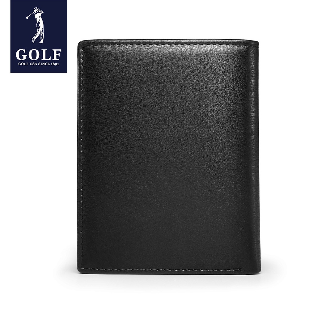 골프 GOLF 소가죽 가죽 블랙 지갑 남성 비즈니스 캐주얼 솔리드 컬러  카드 홀더 : 커스텀 소싱 월드