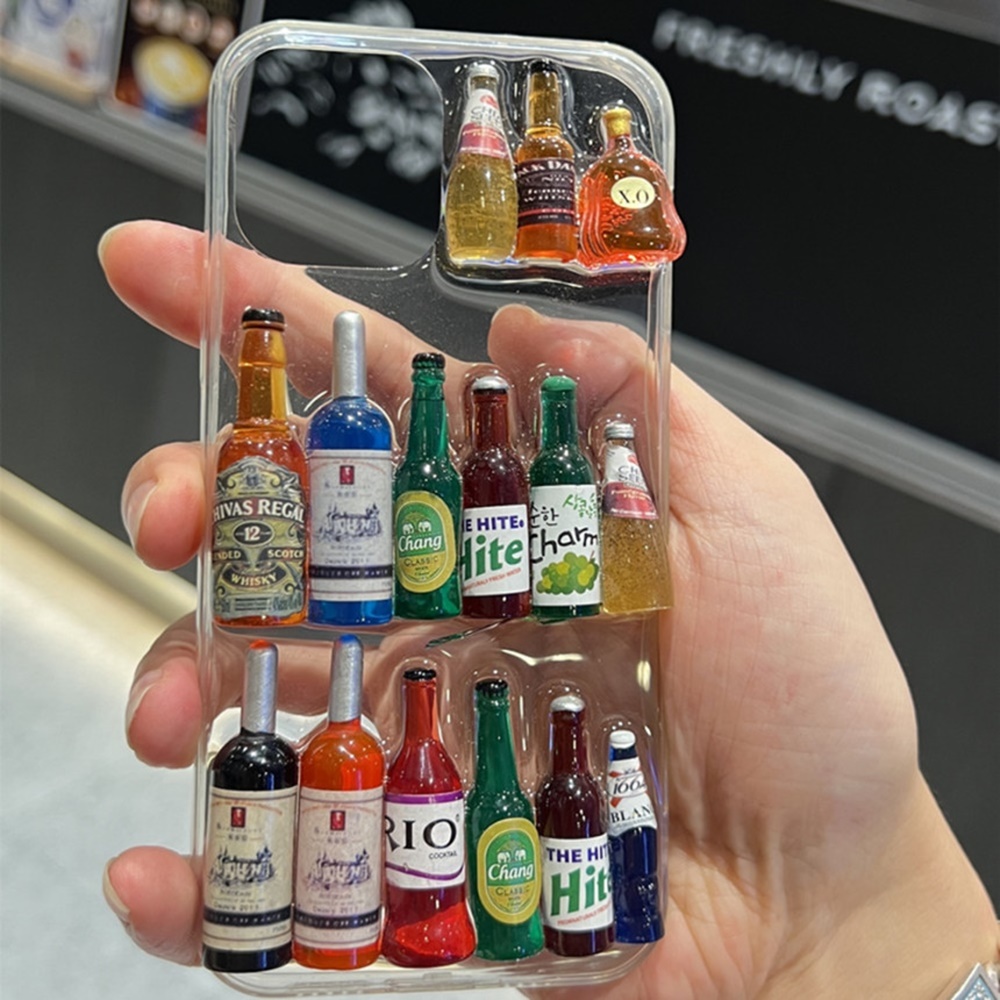 아이폰 16 프로 술 데코덴 입체 소주 맥주 와인 양주 특이한 연예인 인스타 폰 케이스 : 그레이슬