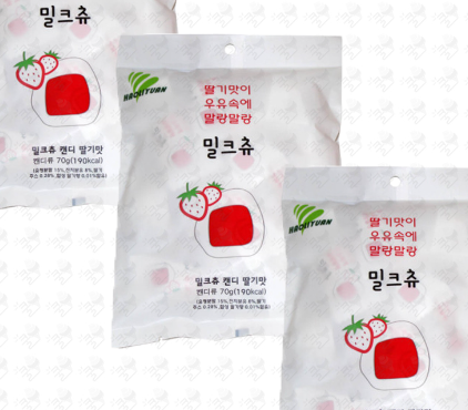 딸기 딸기맛 밀크츄 캔디 사탕 70gx3봉지 : 산책길 스토어