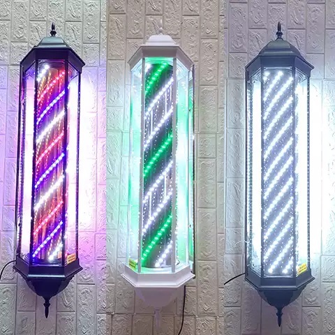 미용실 싸인볼 바버샵 원통형 간판 거치대 헤어샵 조명 사인볼 LED : 글로벌커넥션