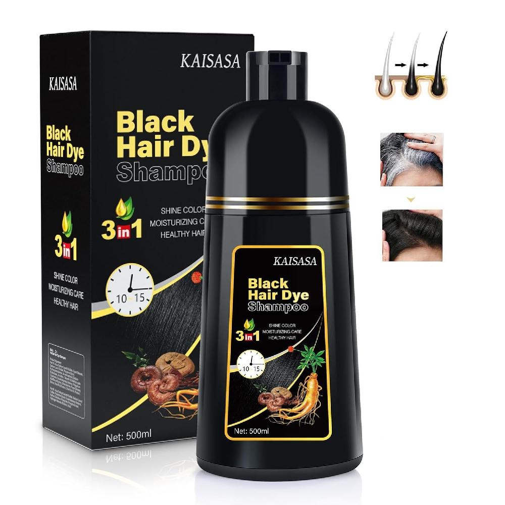 BOJICA 헤어 염색약 3 in 1 흰머리용 샴푸 (17.6 FL OZ) Kaisasa Black : 꿀딱마켓