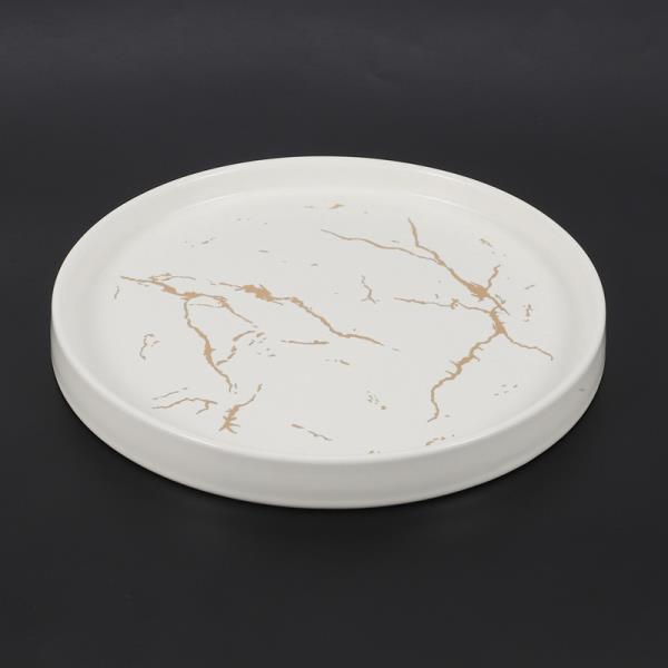 골드 대리석 세라믹 접시 도자기 커트레이 세트, 주방 테이블, 유럽 장식 디저트 20cm, : 정민물류상사