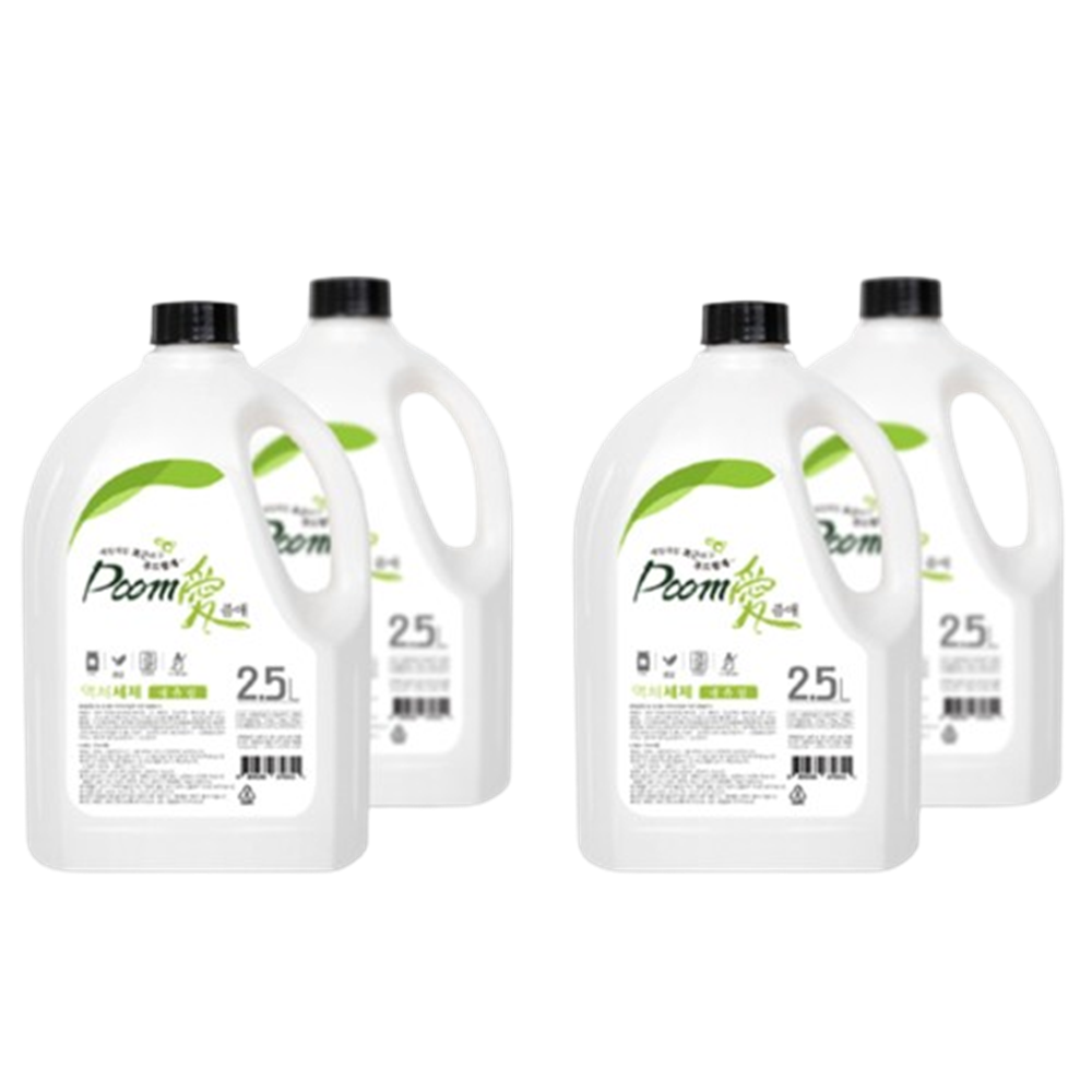 대용량 물세제 세탁세제 드럼세탁기 통돌이 세탁기 겸용 천연 액체세제 품애 2.5L 4개 : 힐링굿샵