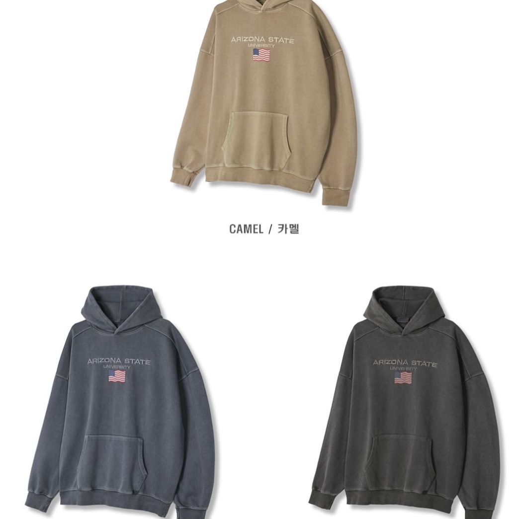 LP 피그 애리조나 후드 남자 피그먼트 후드티 자수나염(3 Color) : 청조샵