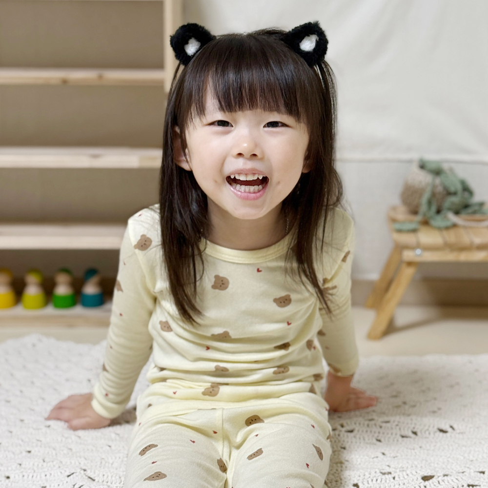 배꼽손 봄 겨울 아기내복 유아 어린이 9부 긴팔 항균 모달 후라이스 스판 실내복 : 배꼽손실내복