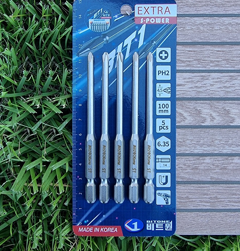 비트원 자석 드라이버비트 드릴비트 임팩 십자비트 세트 2x4.5x100mm : 툴스타그램