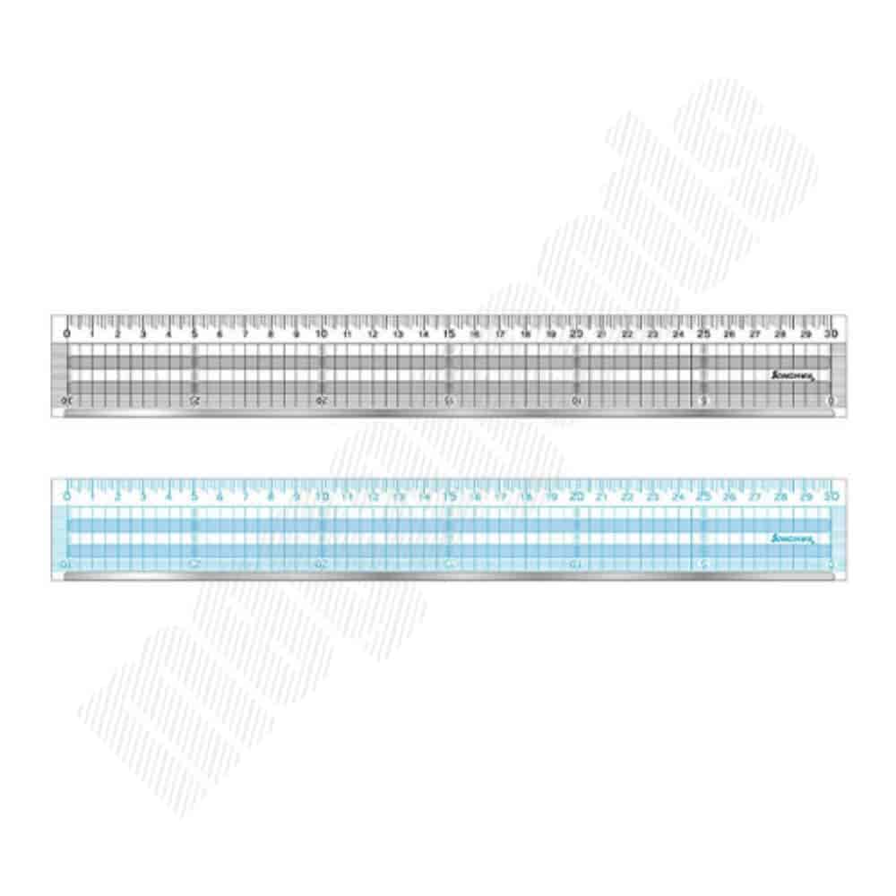 30cm 방안 컷팅자 컷팅용 금속부착 색상렌덤 1P 눈금자 플라스틱자 : 호성리빙