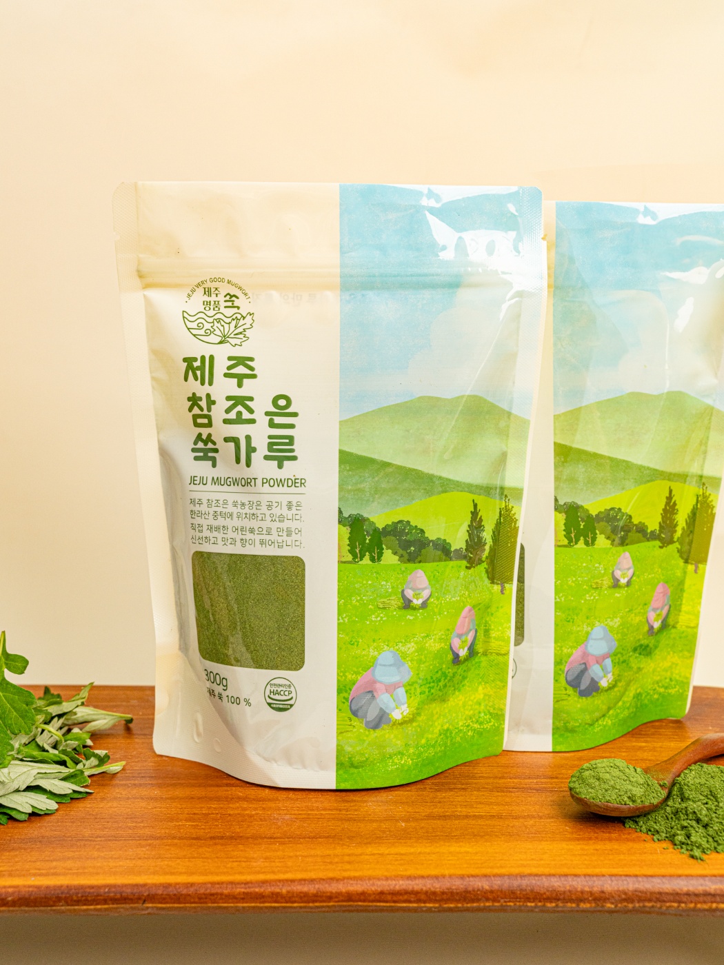 제주 쑥가루 해썹 신선한 쑥분말 쑥라떼 300g : 제주 참조은  명품쑥