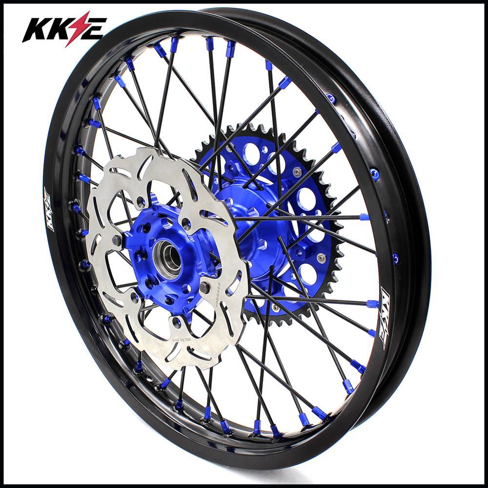 KKE 21 /19 MX Dirtbike 휠 림 세트, 야마하 YZ125 YZ250 1999-2016 YZ250F 2001-2015 YZ450F 2003-2015 디스크 블루 니플 : 자양컴퍼니